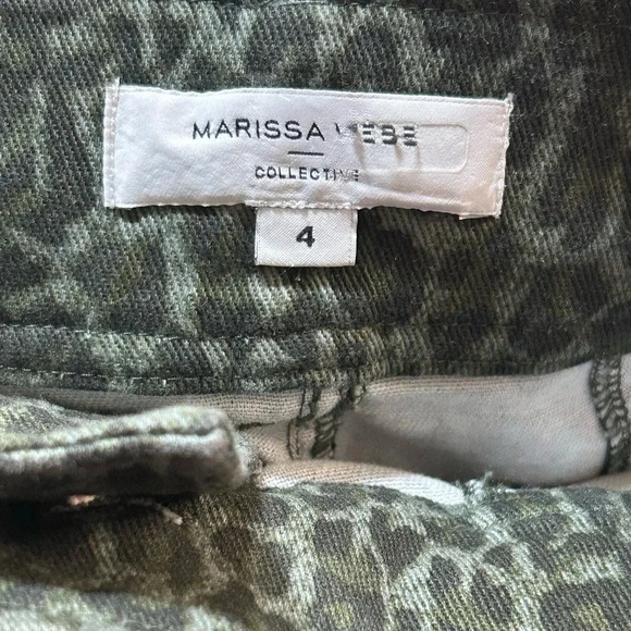 MARISSA WEBB GREEN LEOPARD PRINT BELTED DENIM SKIRT - Picture 9 of 11